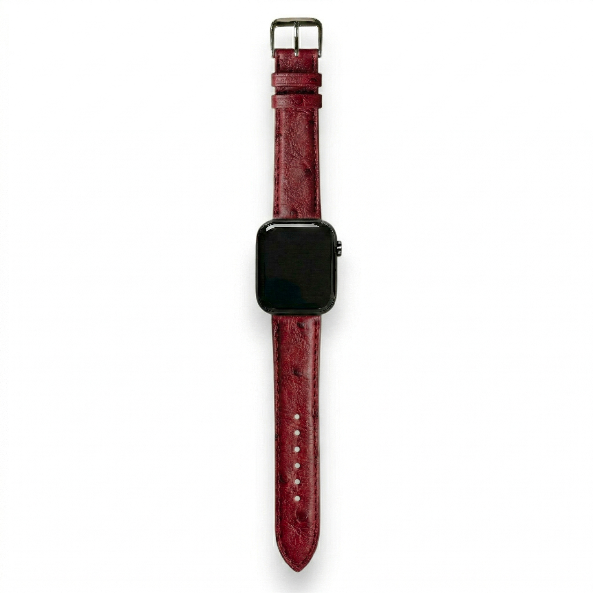 Bracelet de Montre Autruche Bordeaux