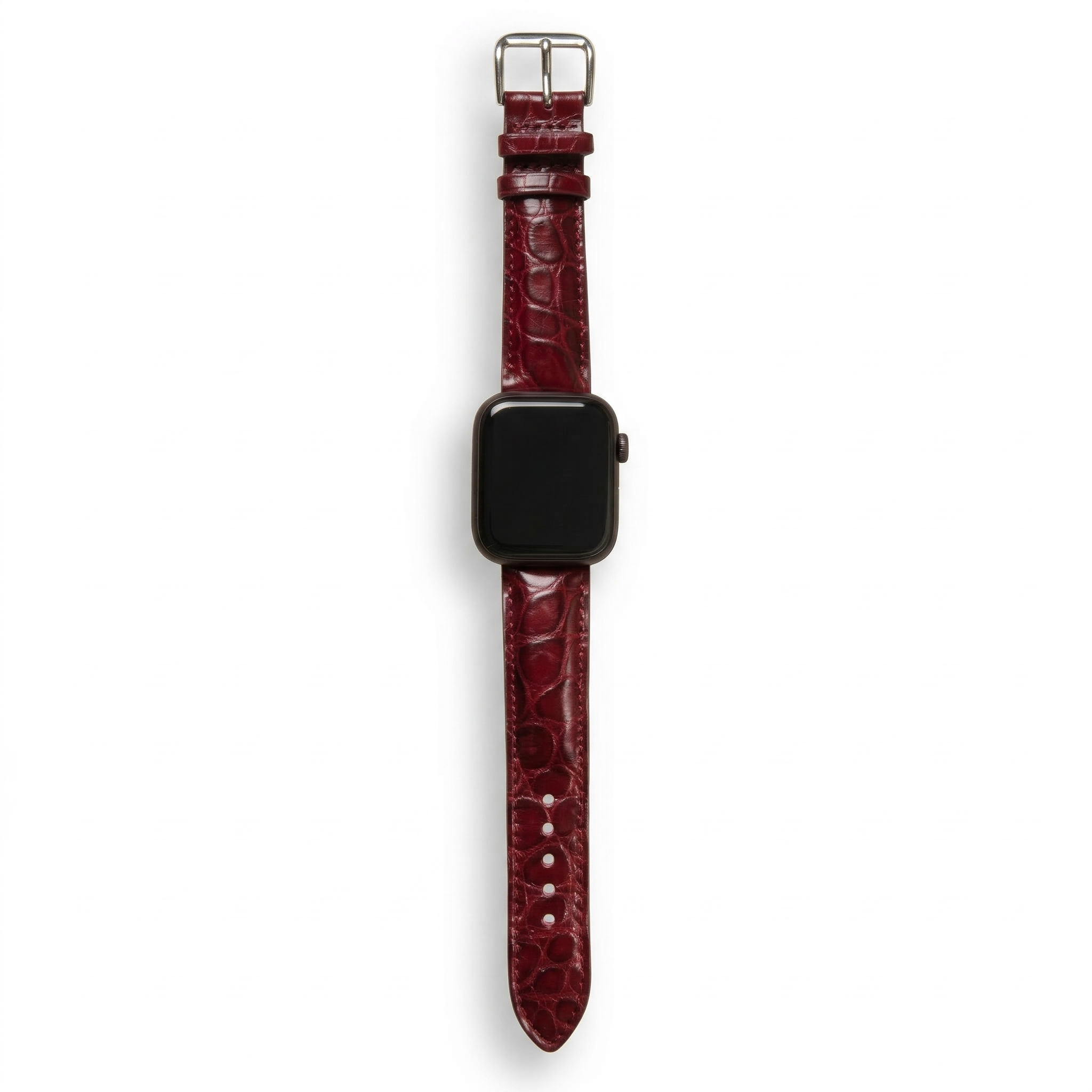 Bracelet de Montre Alligator Sauvage Bordeaux