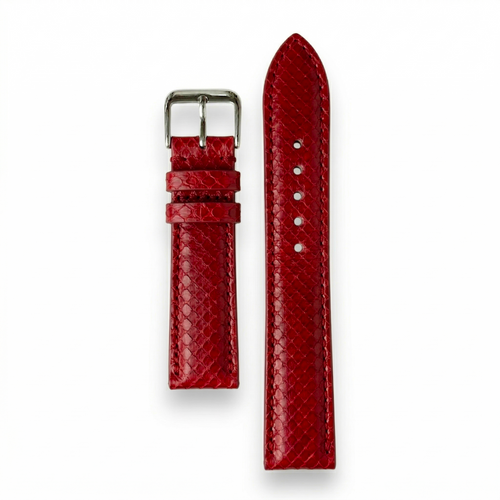 Bracelet de montre python rouge - vue 1