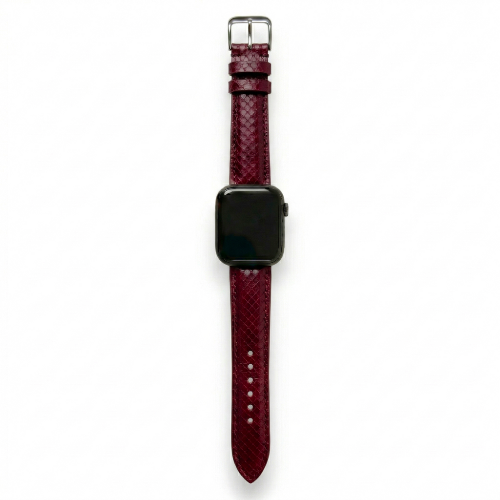 Bracelet de Montre Python Bordeaux