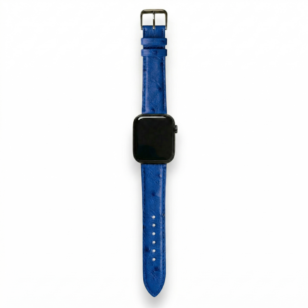 Bracelet de Montre Autruche Bleu Électrique