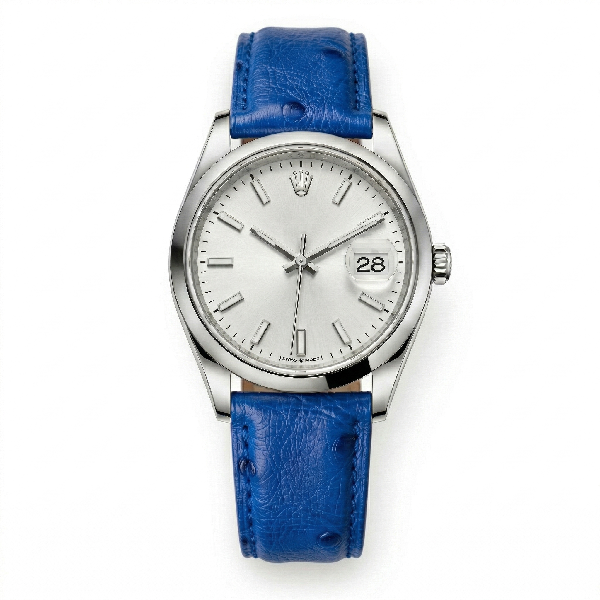Bracelet de Montre Autruche Bleu Électrique