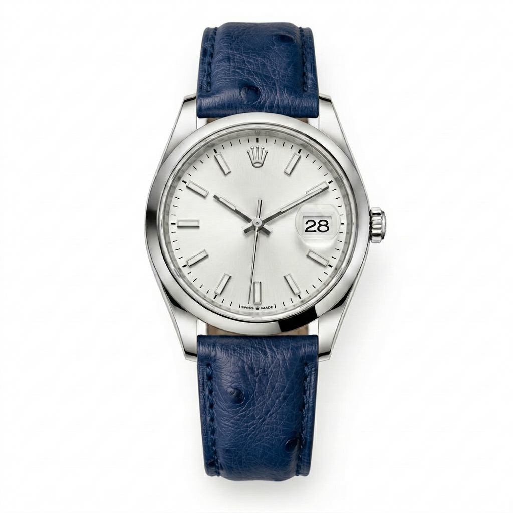 Bracelet de Montre Autruche Bleu Minuit