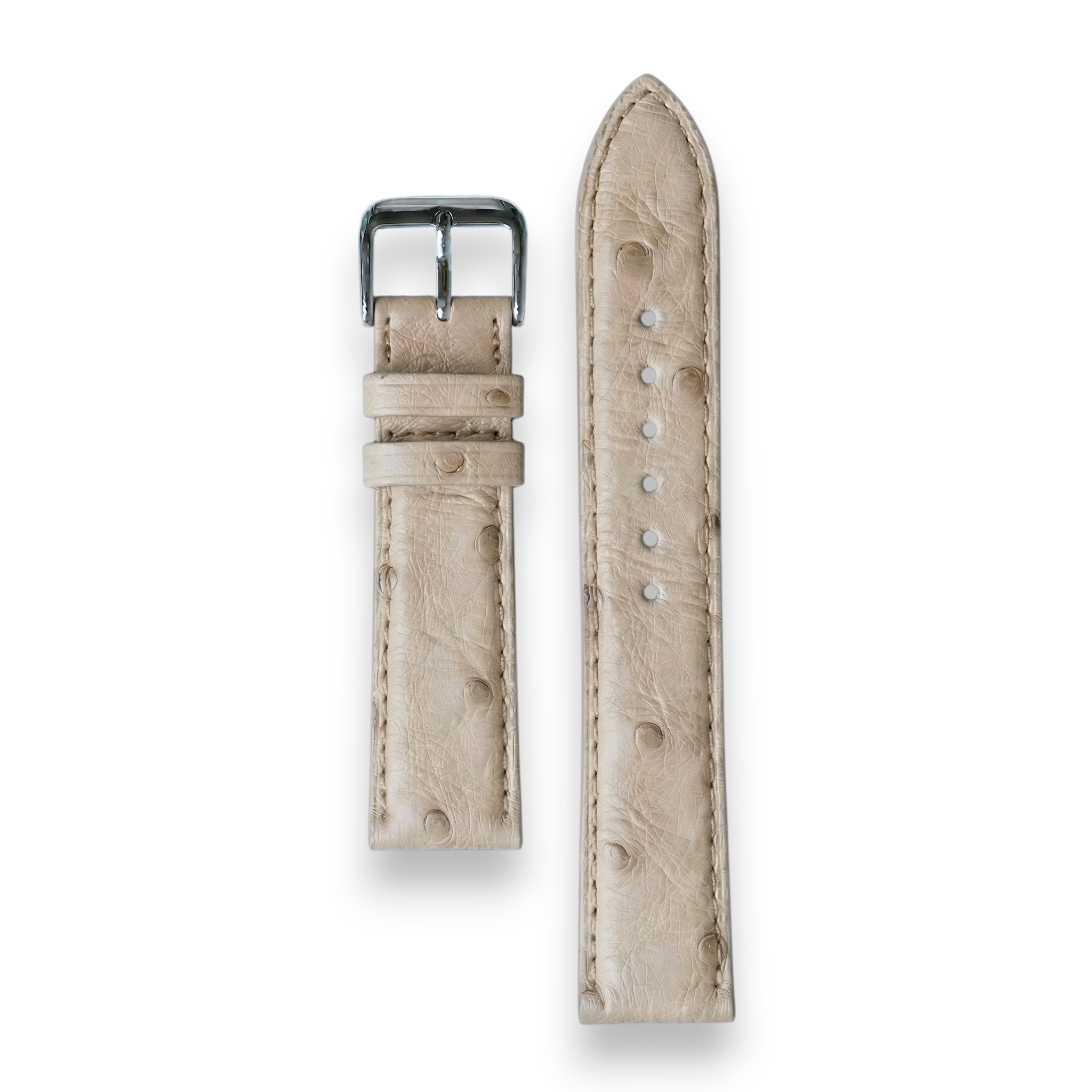 Bracelet de Montre Autruche Crème