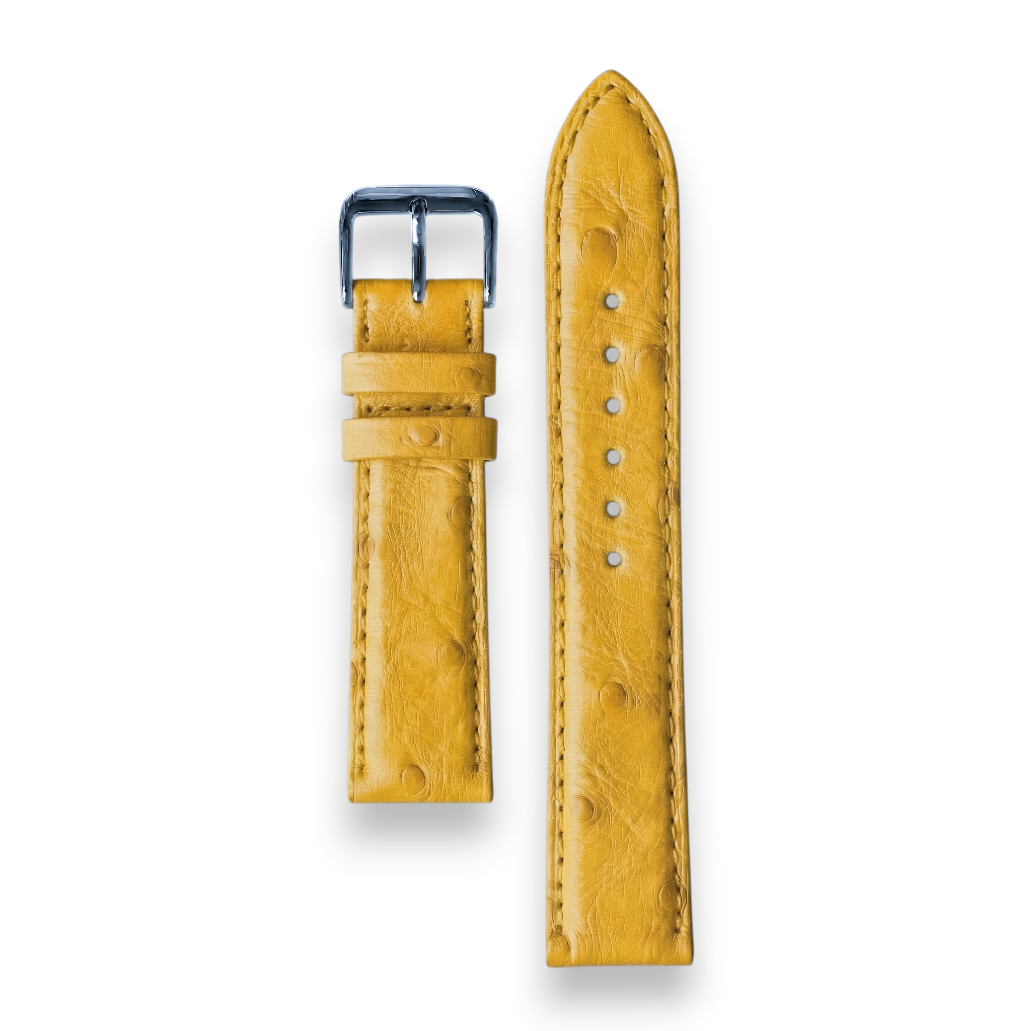 Bracelet de Montre Autruche Jaune