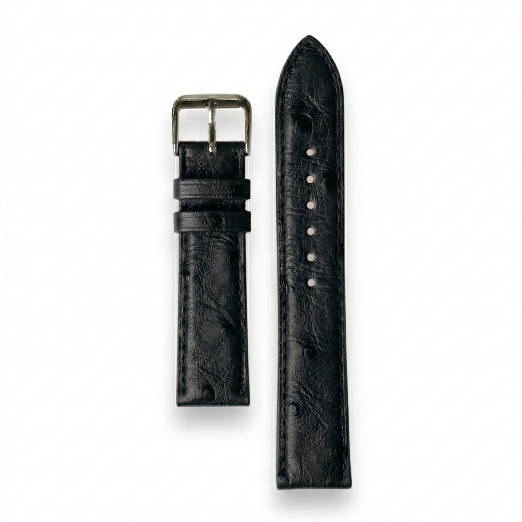Bracelet de Montre Autruche Noir Intense
