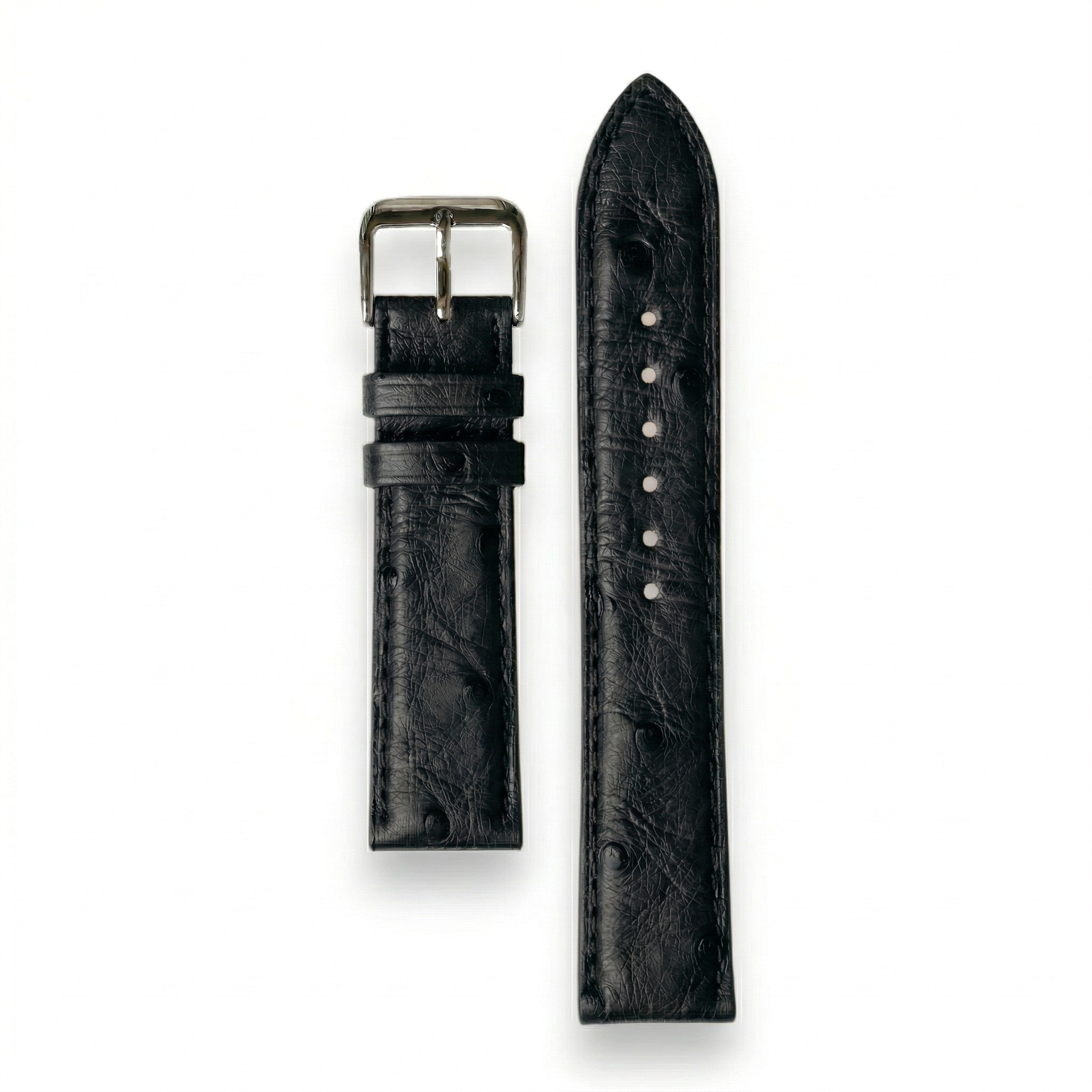 Bracelet de Montre Autruche Noir Intense