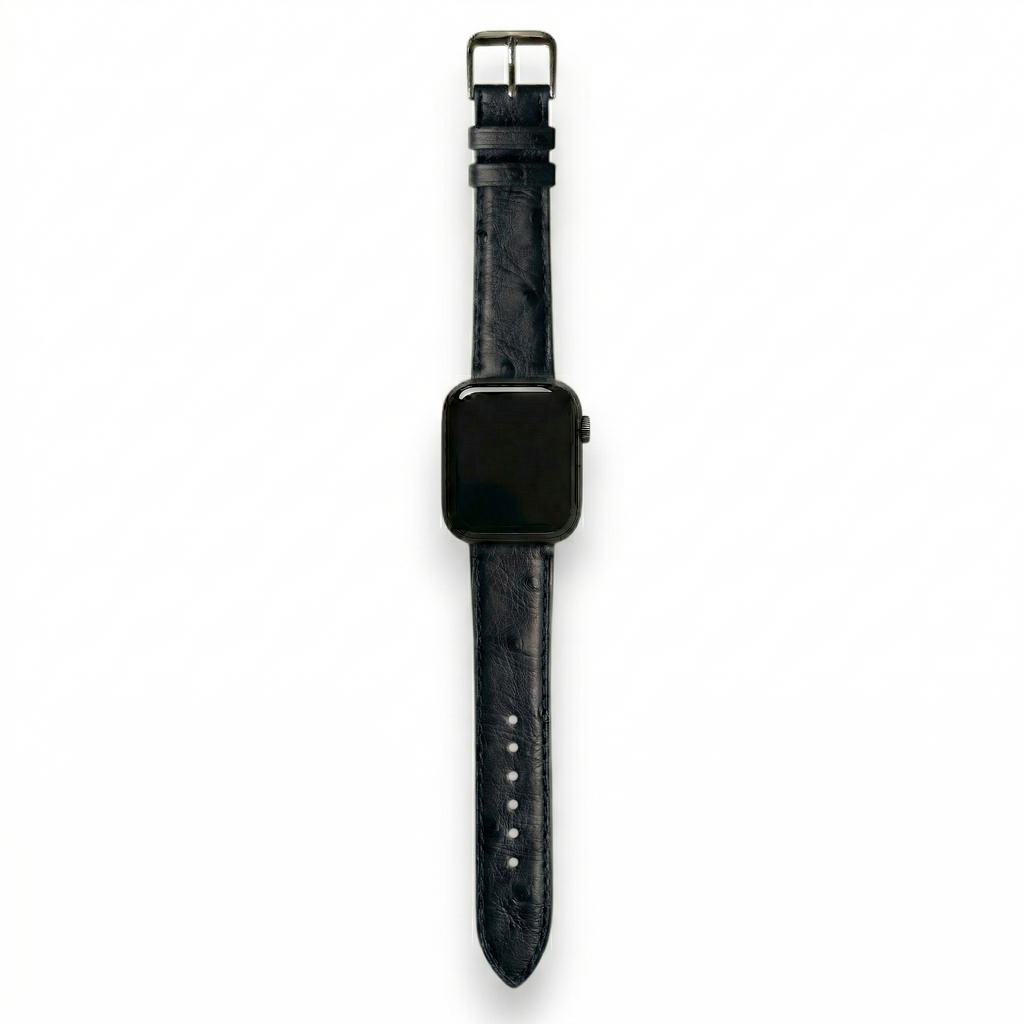 Bracelet de Montre Autruche Noir Intense