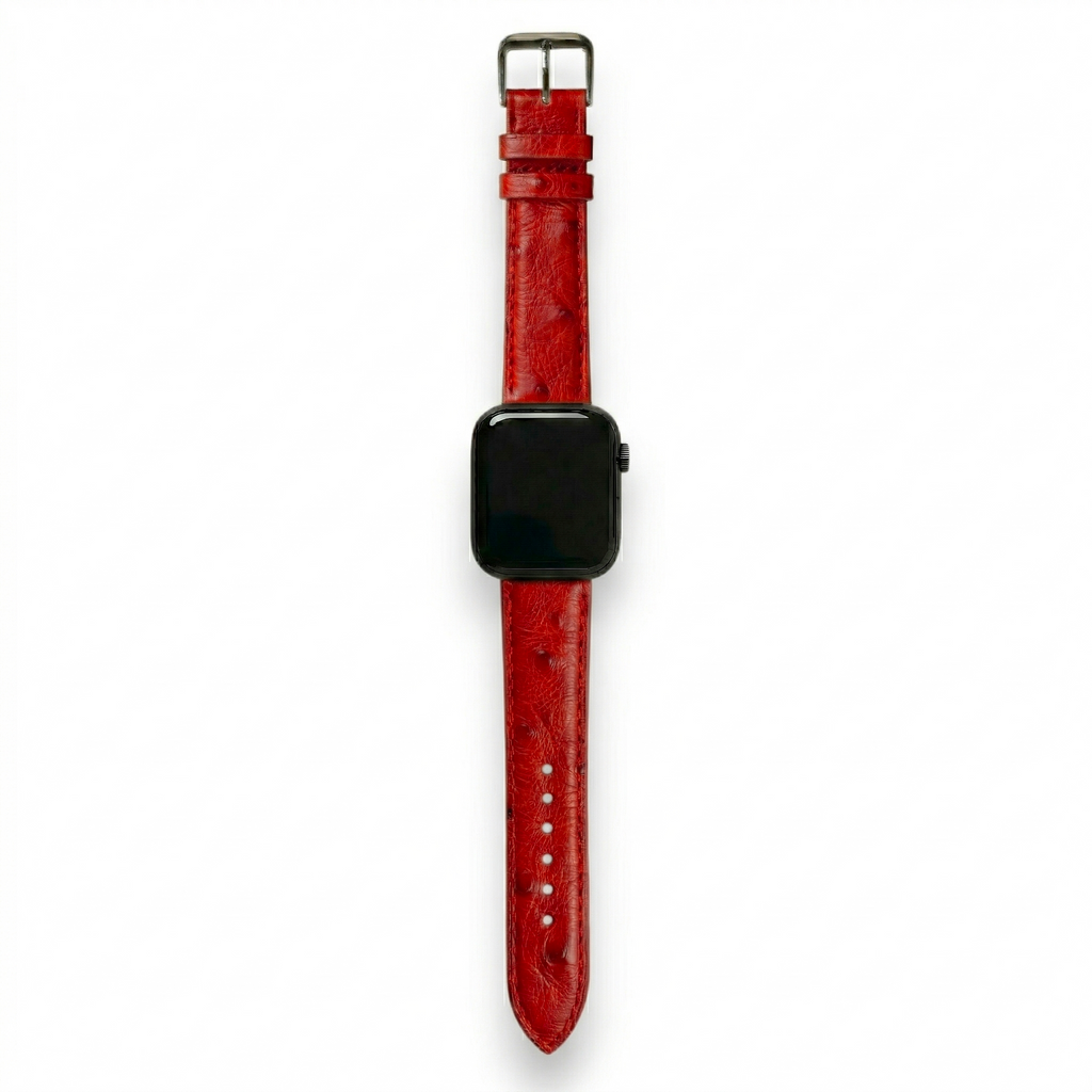 Bracelet de Montre Autruche Rouge