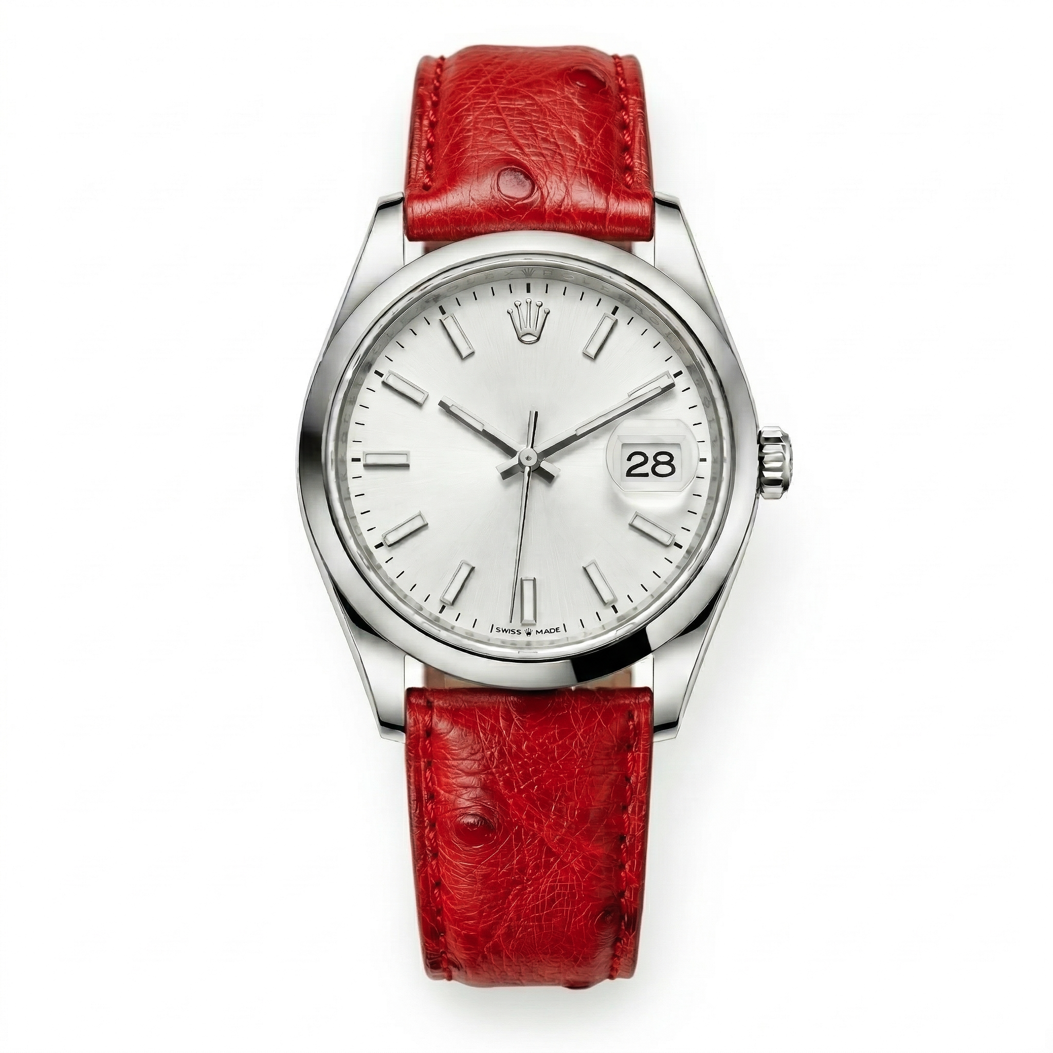 Bracelet de Montre Autruche Rouge