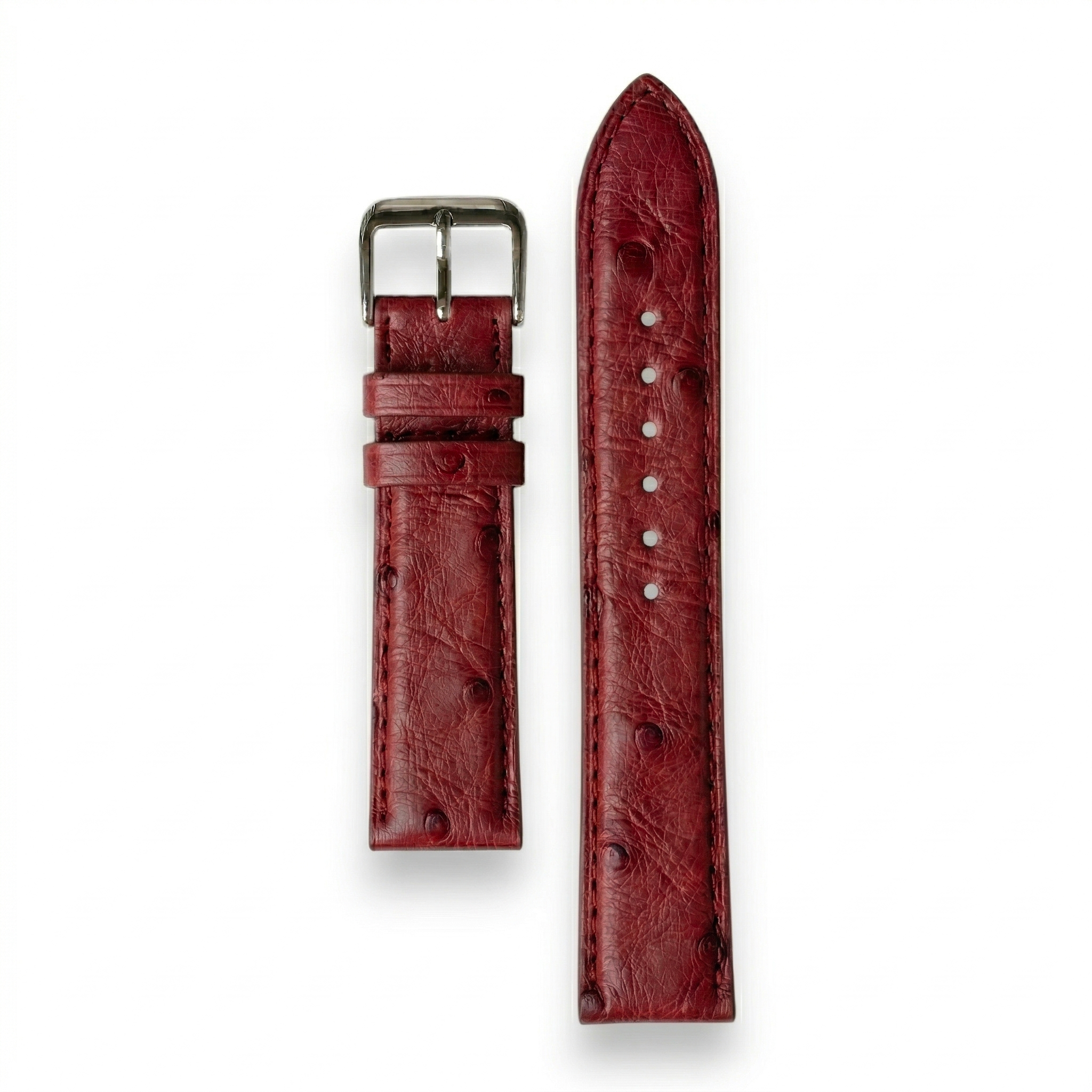 Bracelet de Montre Autruche Bordeaux