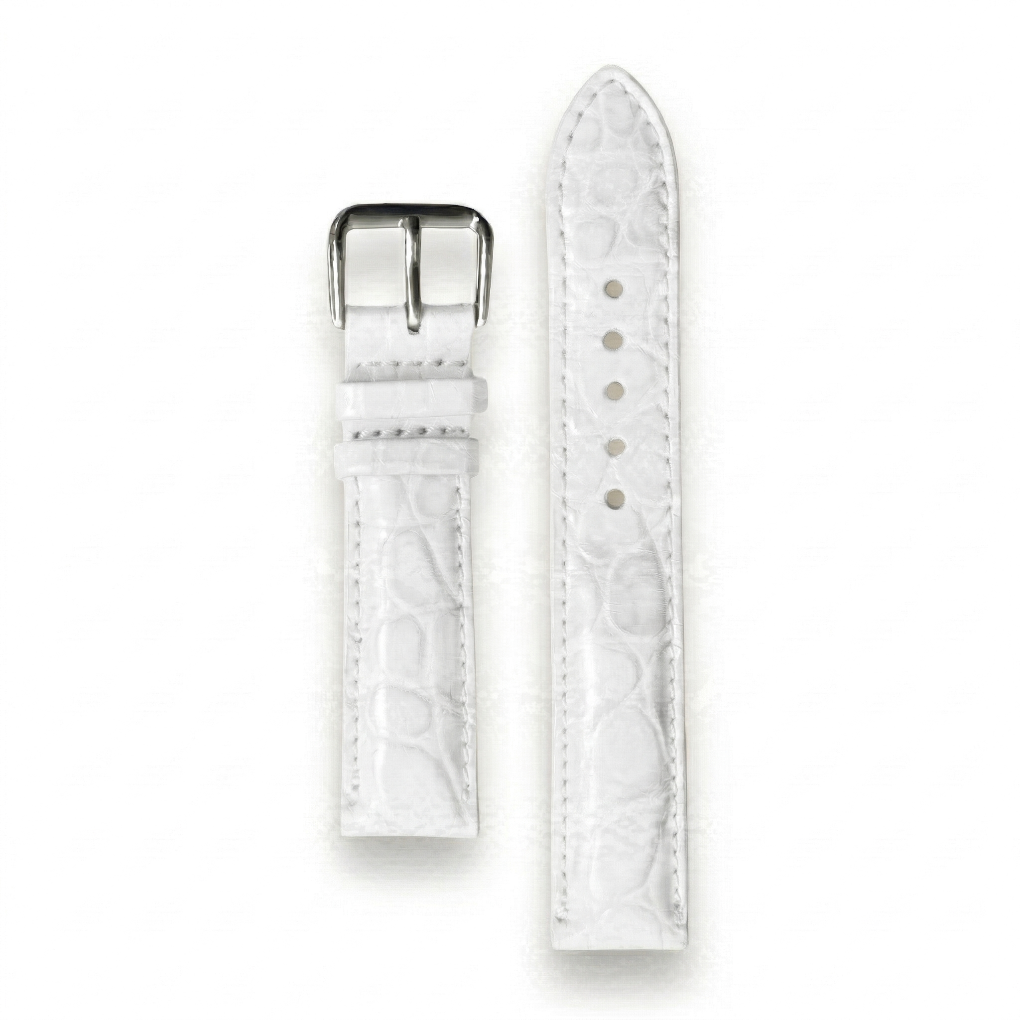 Bracelet de Montre Alligator Sauvage Blanc