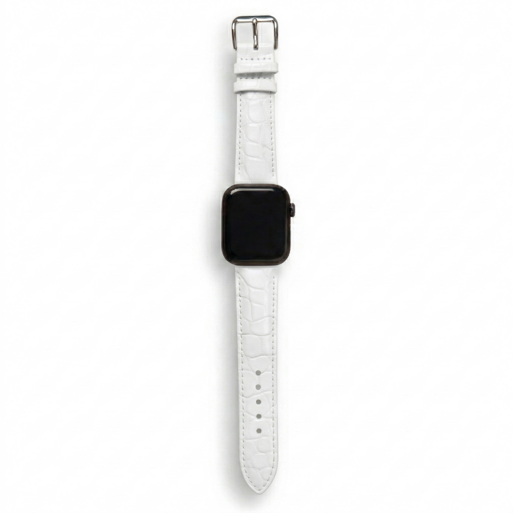 Bracelet de Montre Alligator Sauvage Blanc