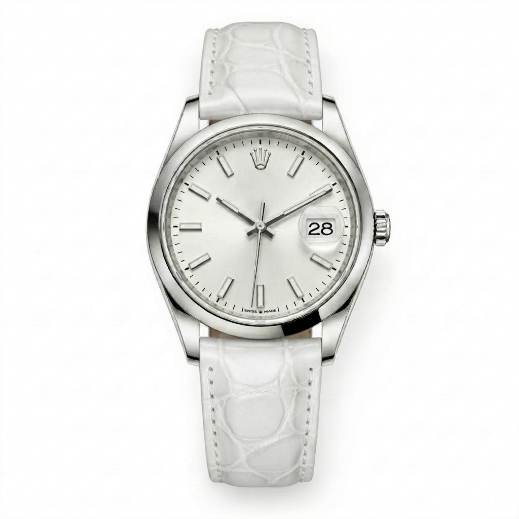 Bracelet de Montre Alligator Sauvage Blanc