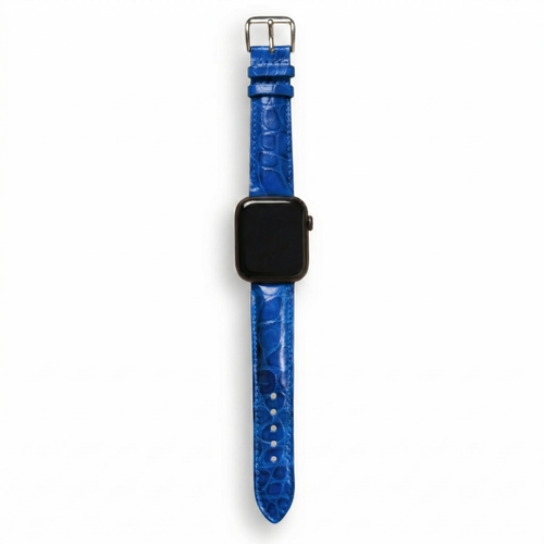 Bracelet de Montre Alligator Sauvage Bleu Électrique