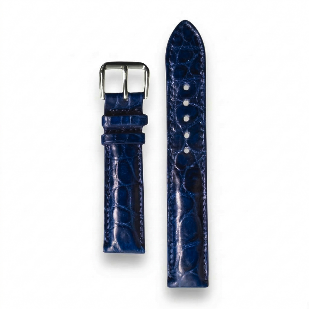 Bracelet de Montre Alligator Sauvage Bleu Minuit