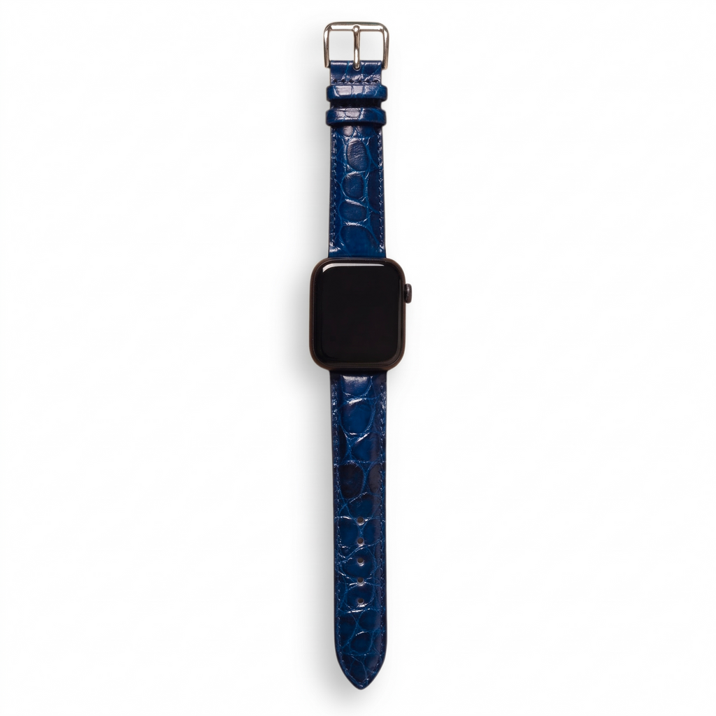 Bracelet de Montre Alligator Sauvage Bleu Minuit