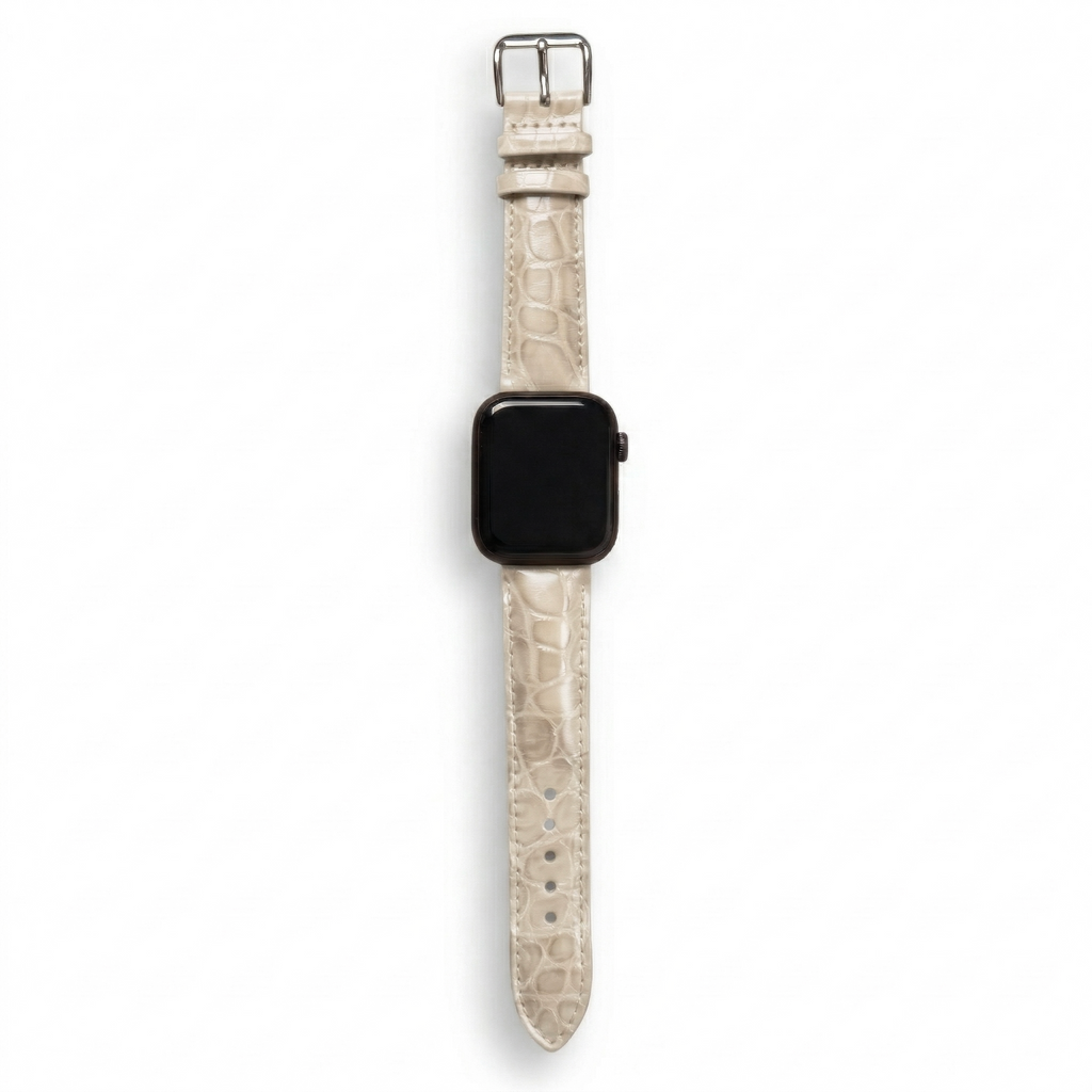 Bracelet de Montre Alligator Sauvage Crème