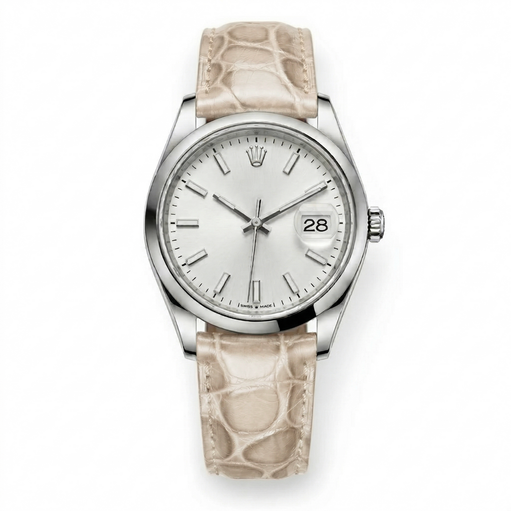 Bracelet de Montre Alligator Sauvage Crème