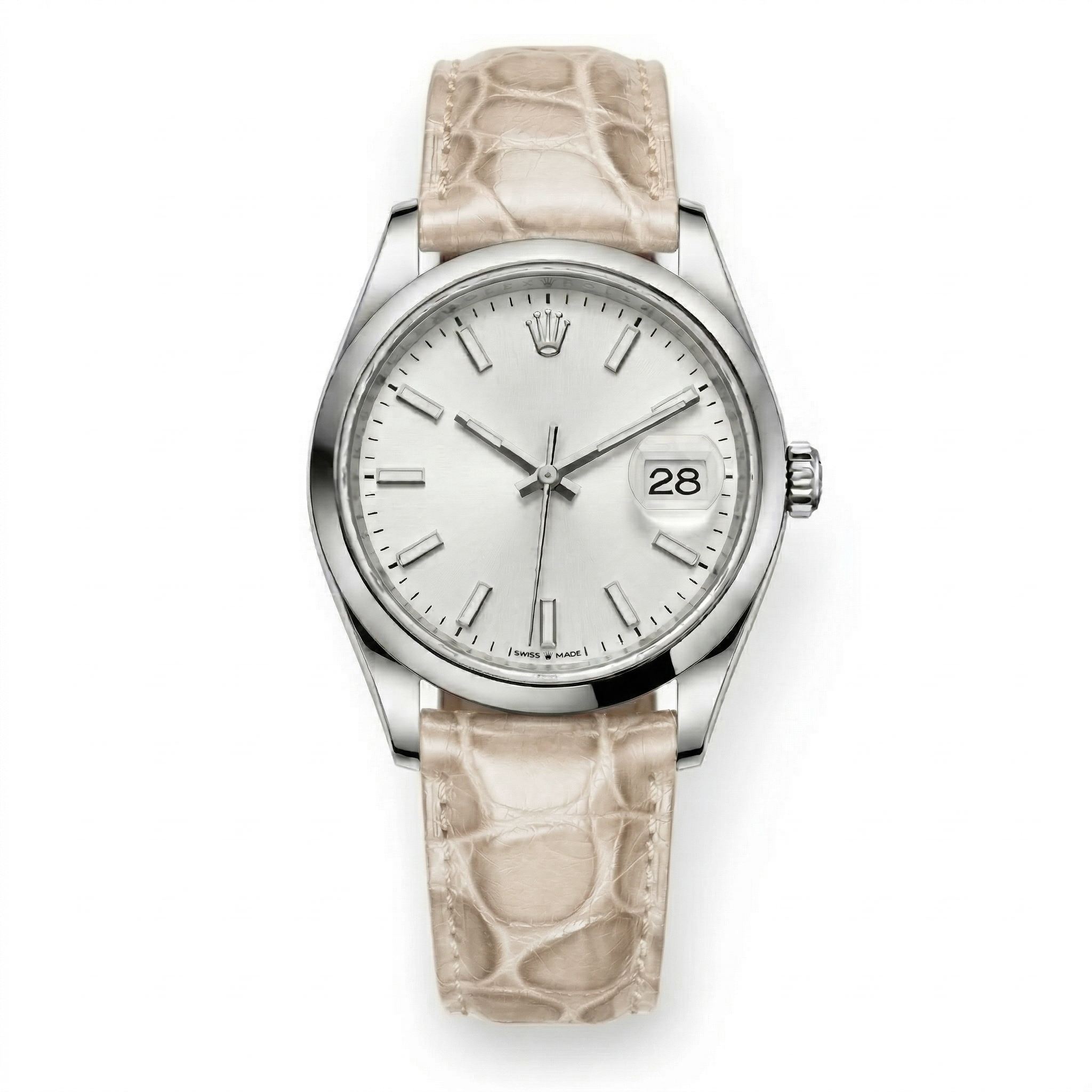 Bracelet de Montre Alligator Sauvage Crème