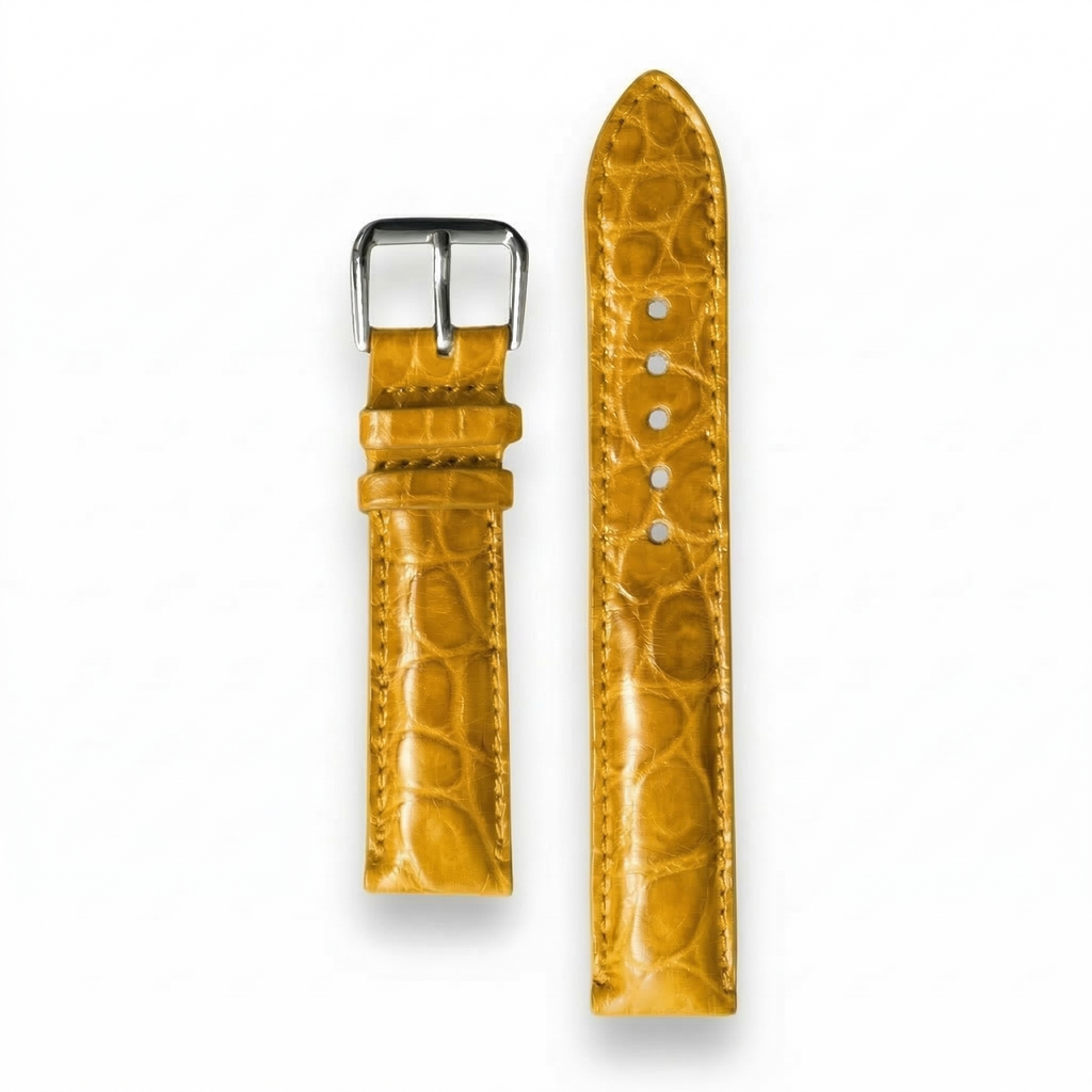 Bracelet de Montre Alligator Sauvage Jaune