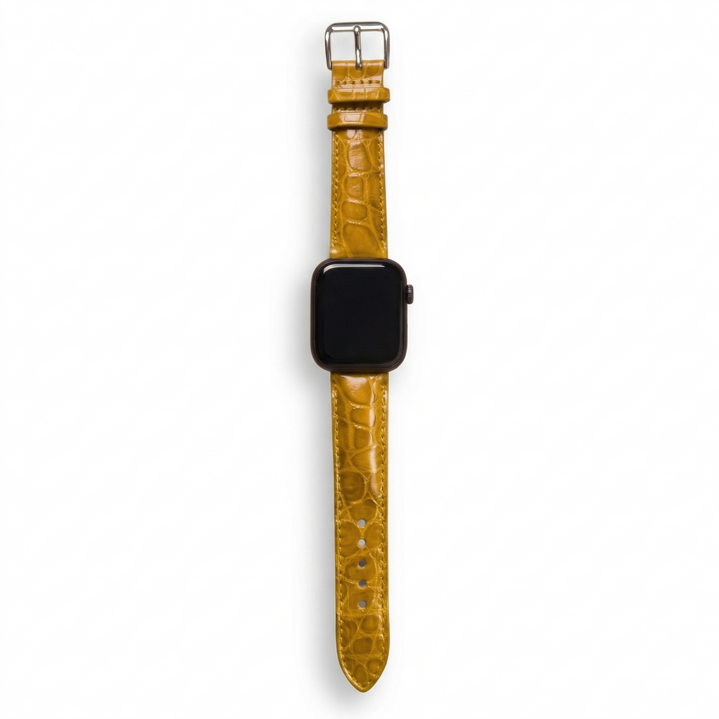 Bracelet de Montre Alligator Sauvage Jaune
