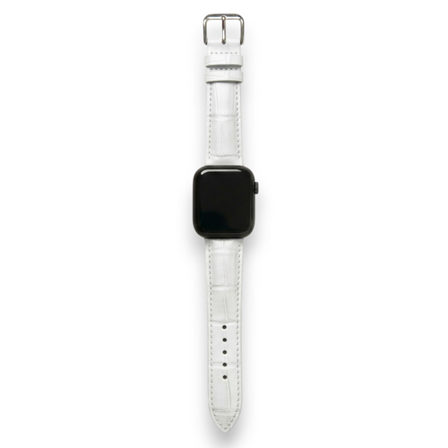 Bracelet de Montre Alligator Lisse Blanc
