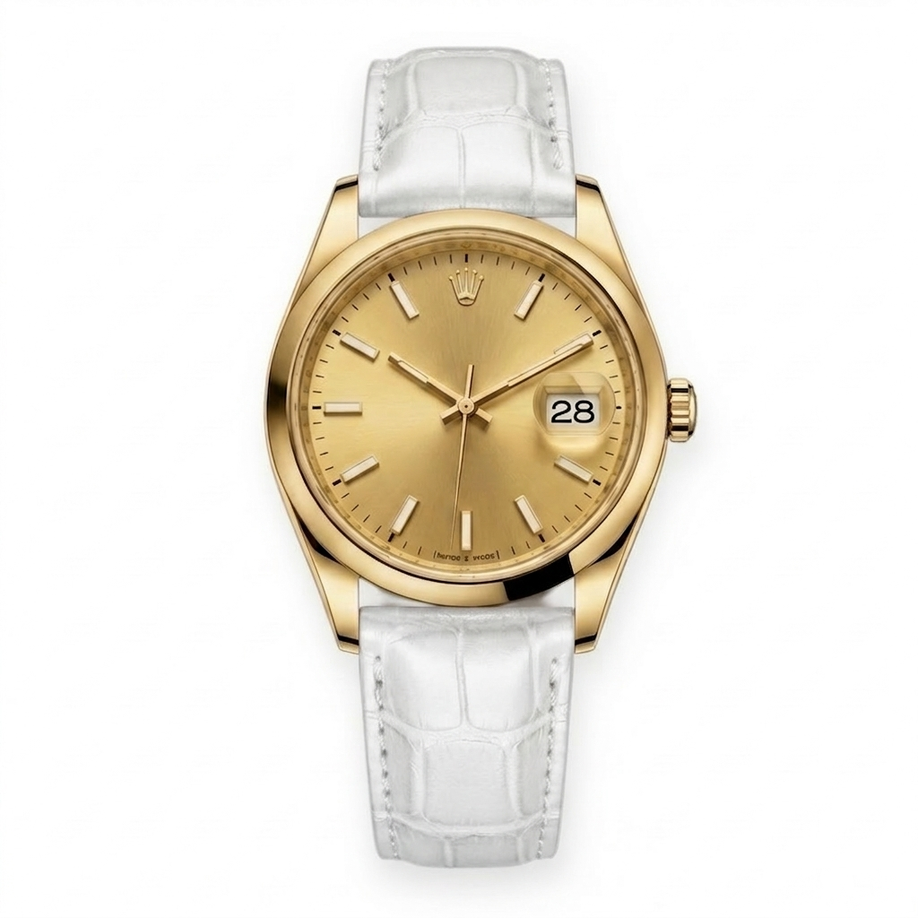 Bracelet de Montre Alligator Lisse Blanc