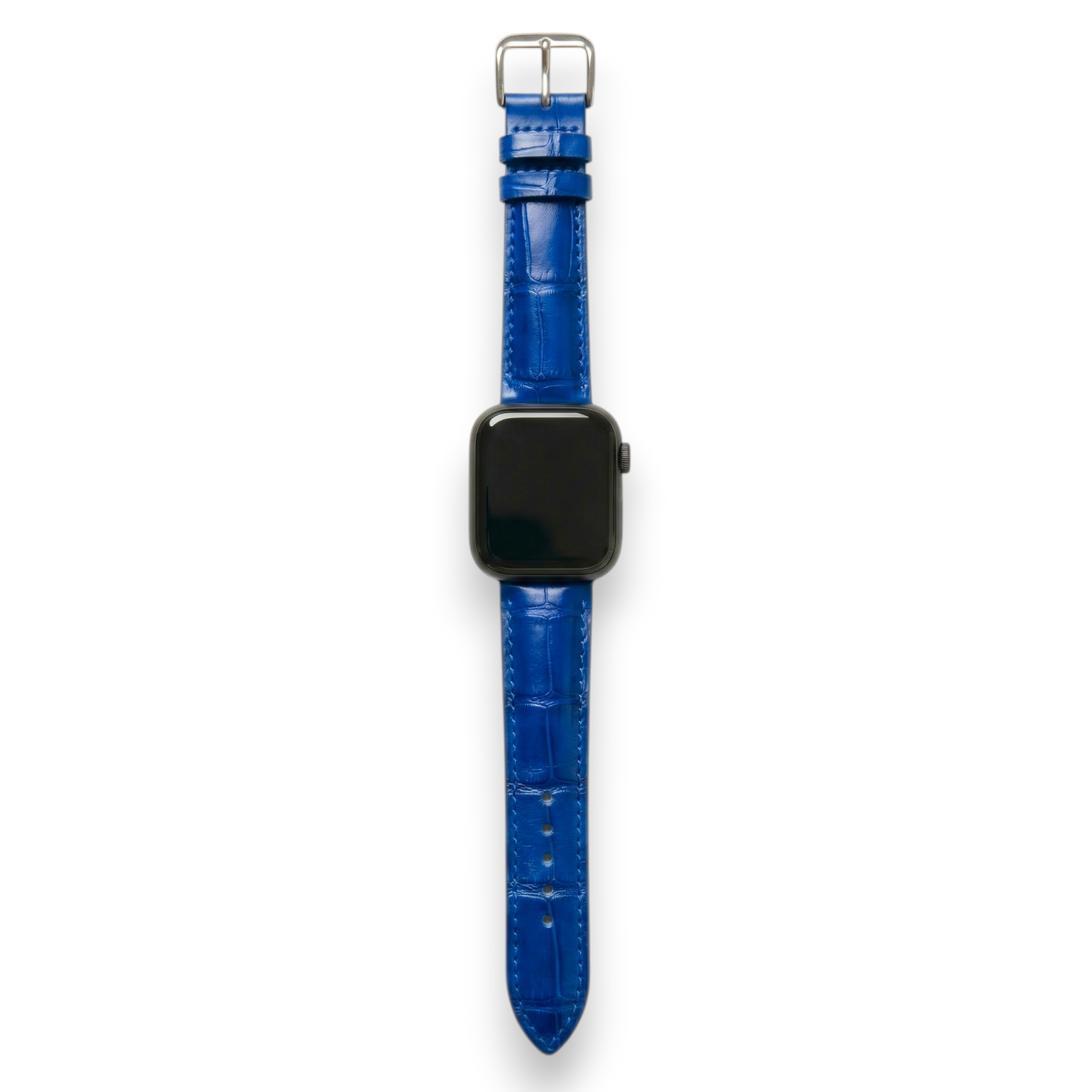 Bracelet de Montre Alligator Lisse Bleu Électrique