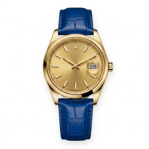 Bracelet de Montre Alligator Lisse Bleu Électrique