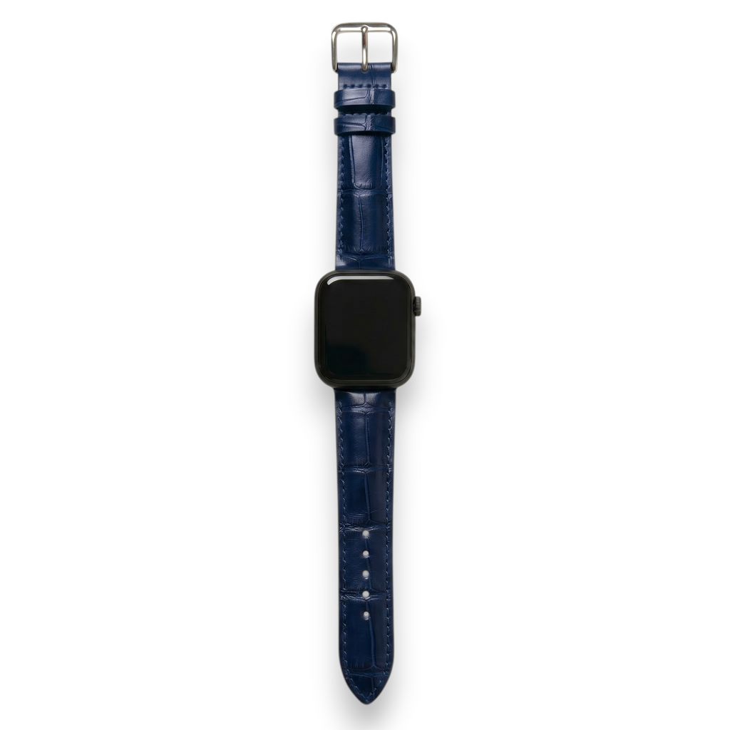 Bracelet de Montre Alligator Lisse Bleu Minuit