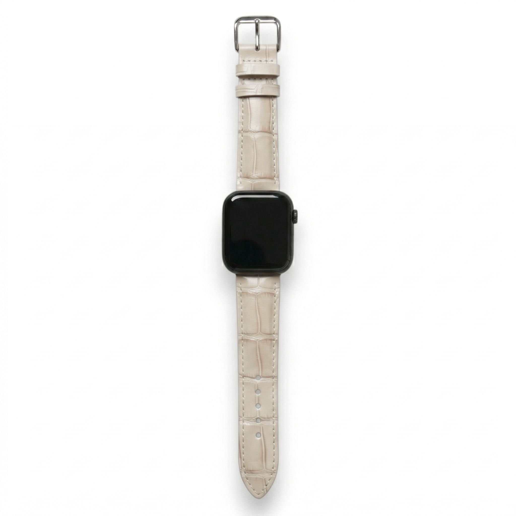 Bracelet de Montre Alligator Lisse Crème