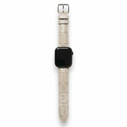 Bracelet de Montre Alligator Lisse Crème