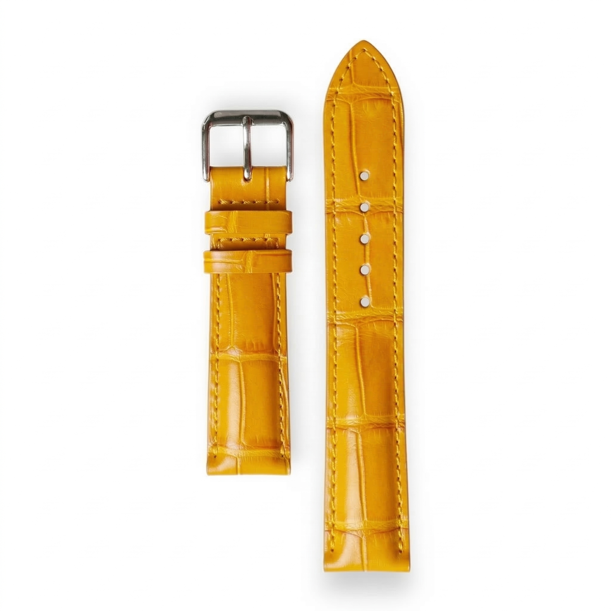 Bracelet de Montre Alligator Lisse Jaune