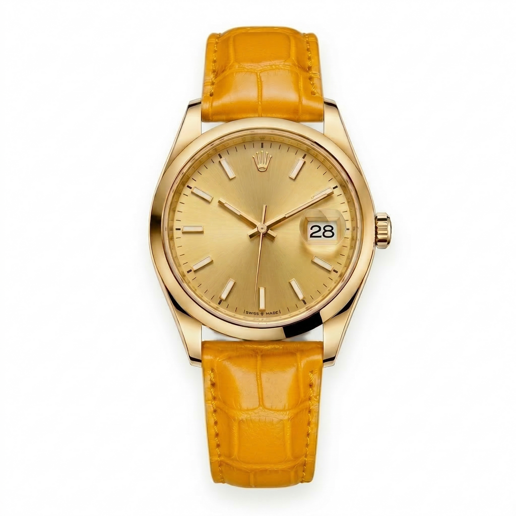 Bracelet de Montre Alligator Lisse Jaune