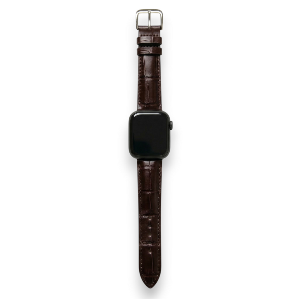 Bracelet de Montre Alligator Lisse Marron Chocolat