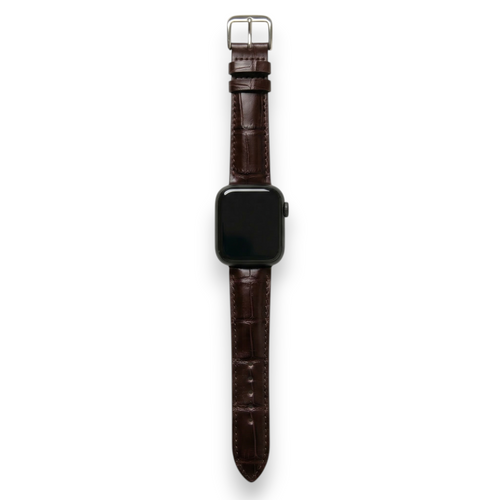 Bracelet de Montre Alligator Lisse Marron Chocolat