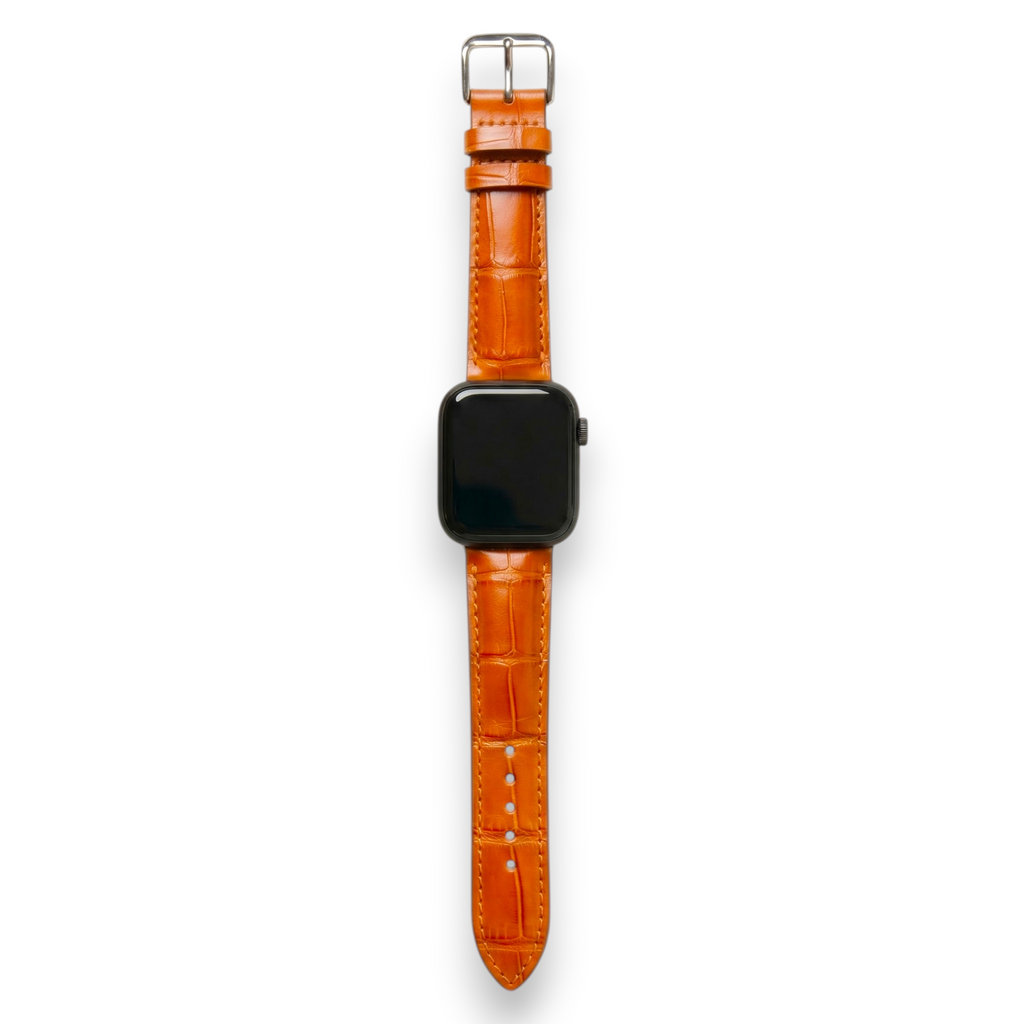 Bracelet de Montre Alligator Lisse Orange