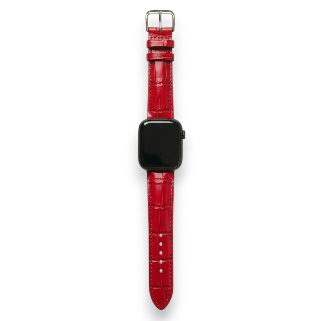 Bracelet de Montre Alligator Lisse Rouge