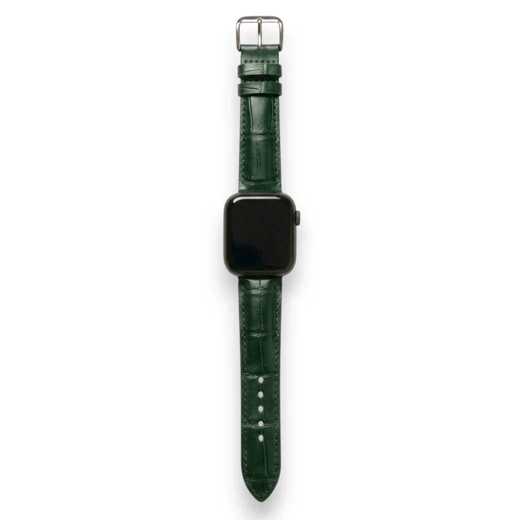 Bracelet de Montre Alligator Lisse Vert