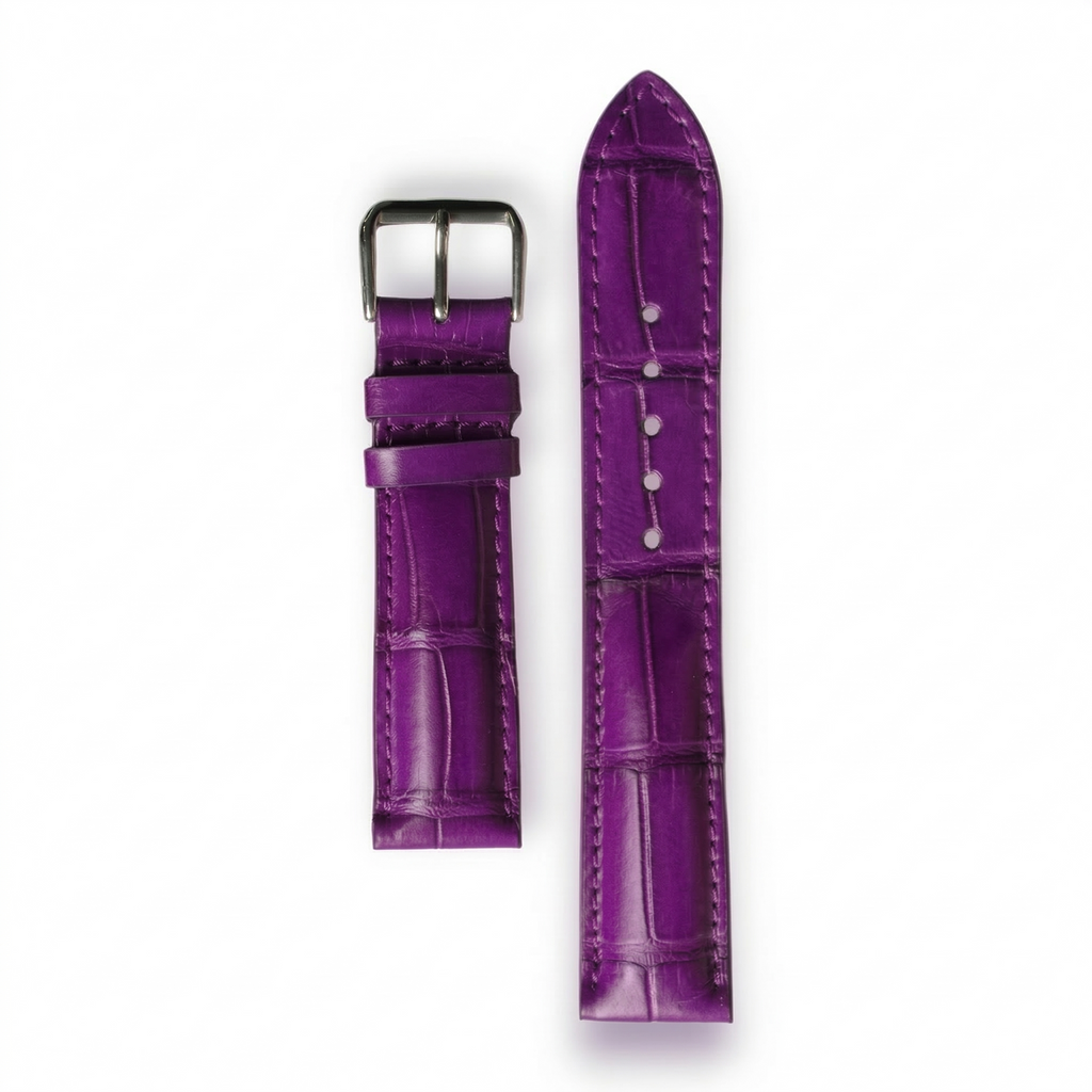 Bracelet de Montre Alligator Lisse Violet