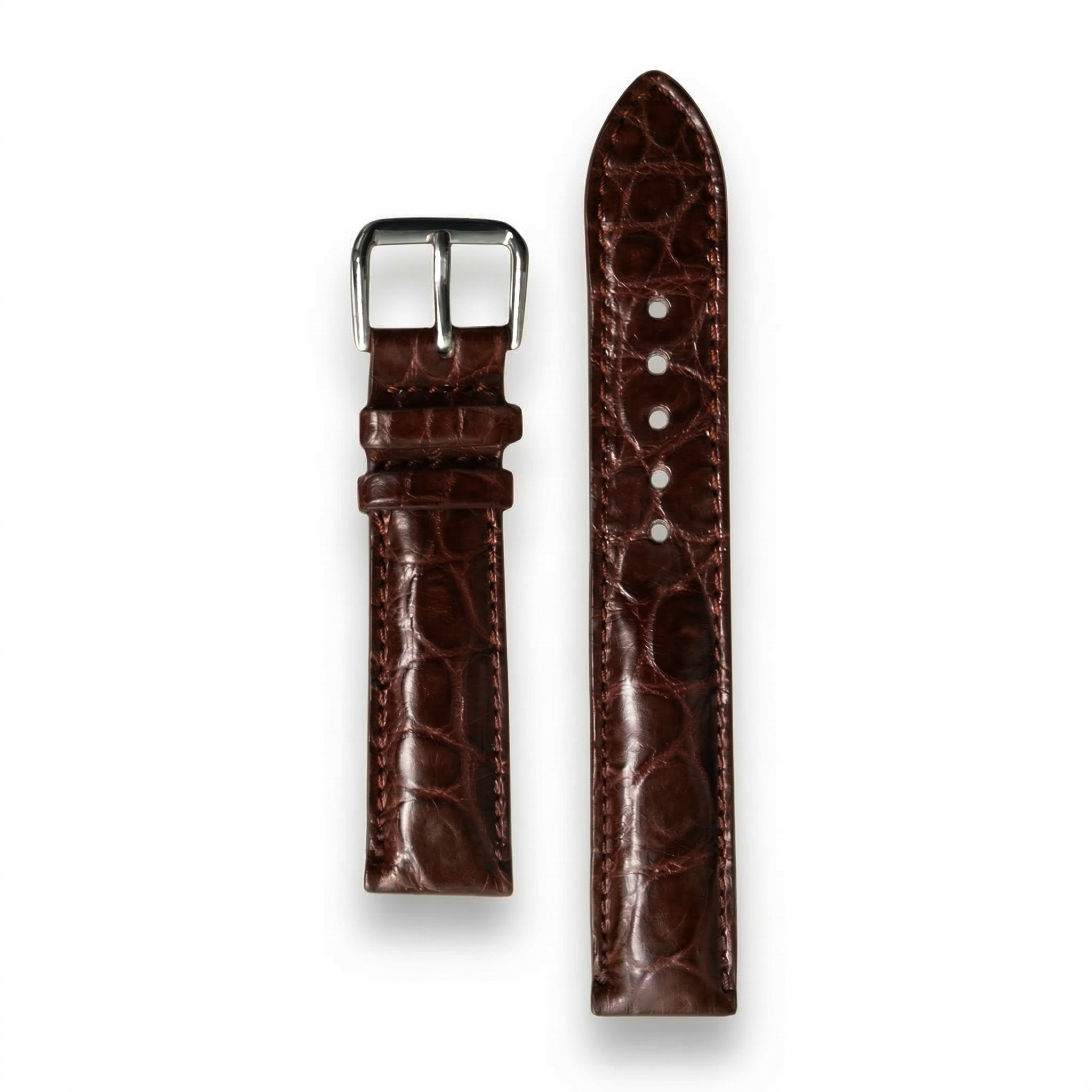 Bracelet de Montre Alligator Sauvage Marron Chocolat