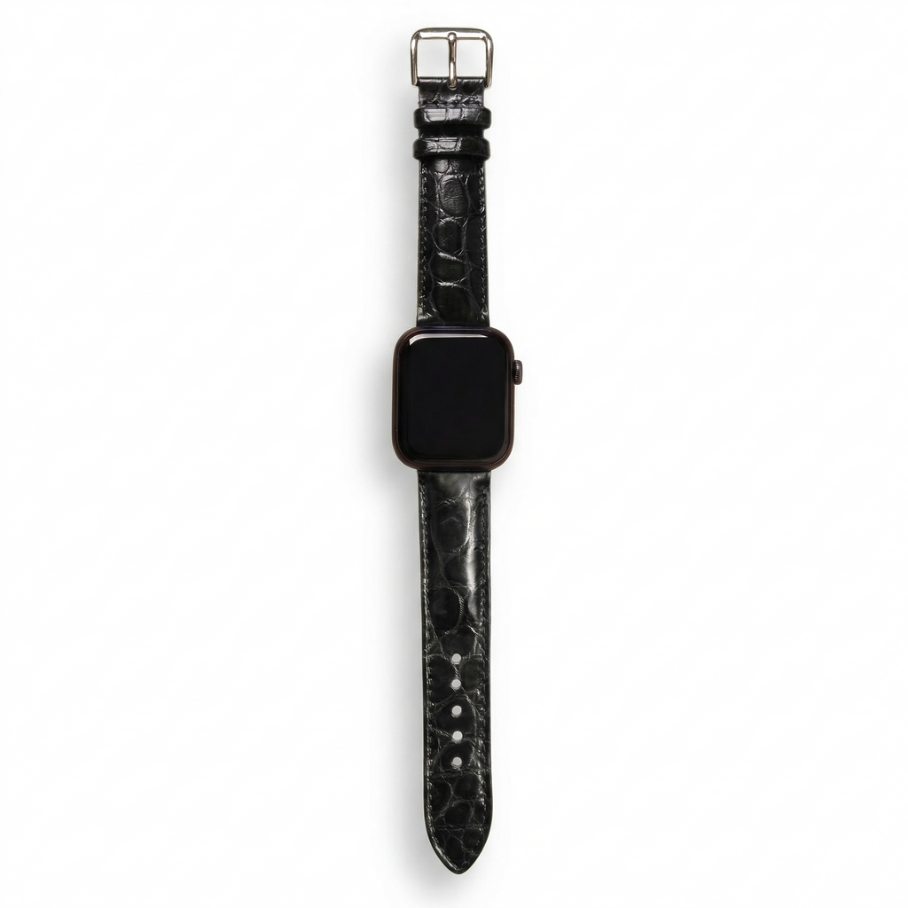 Bracelet de Montre Alligator Sauvage Noir