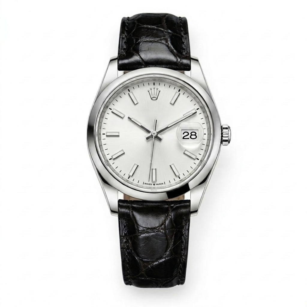 Bracelet de Montre Alligator Sauvage Noir