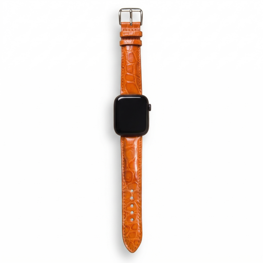 Bracelet de Montre Alligator Sauvage Orange