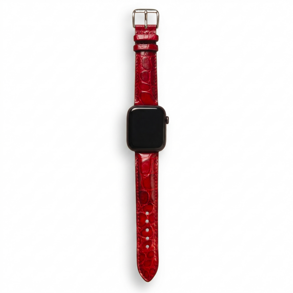 Bracelet de Montre Alligator Sauvage Rouge