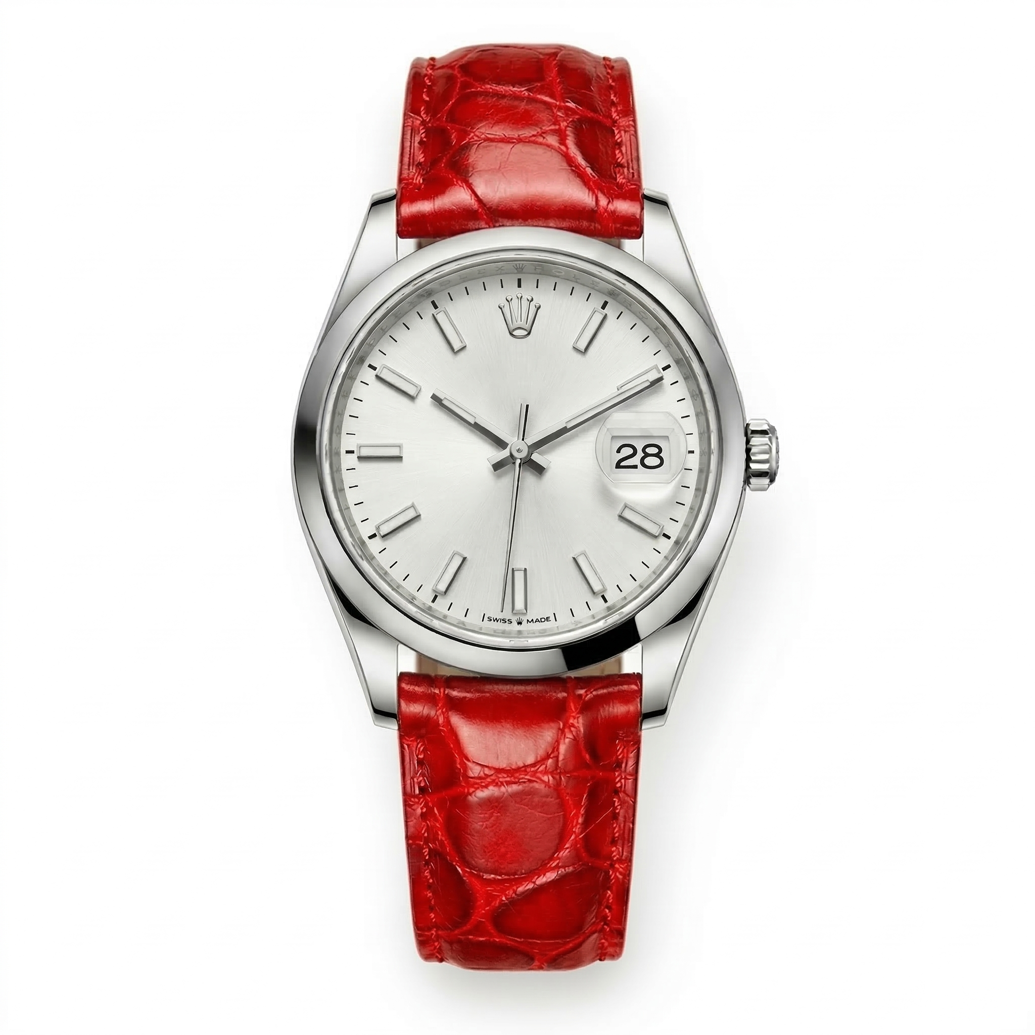 Bracelet de Montre Alligator Sauvage Rouge
