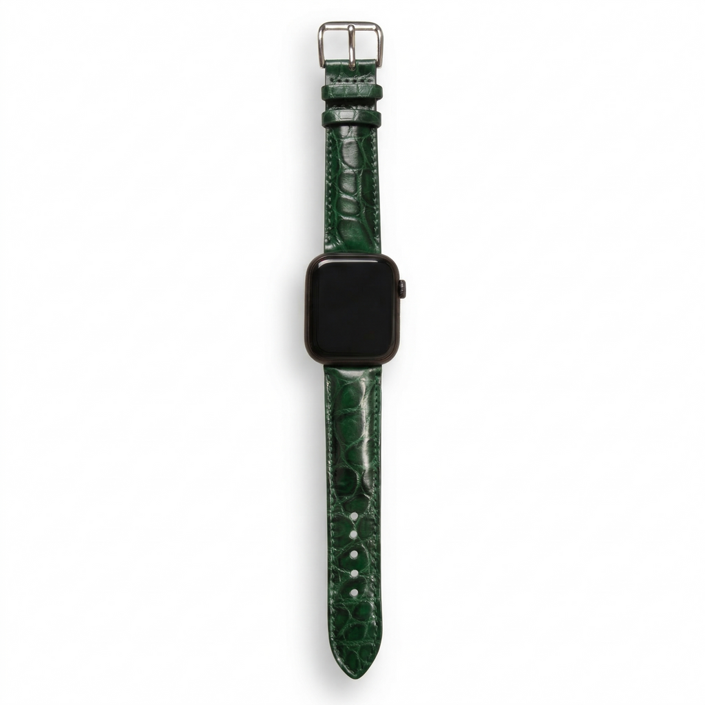 Bracelet de Montre Alligator Sauvage Vert