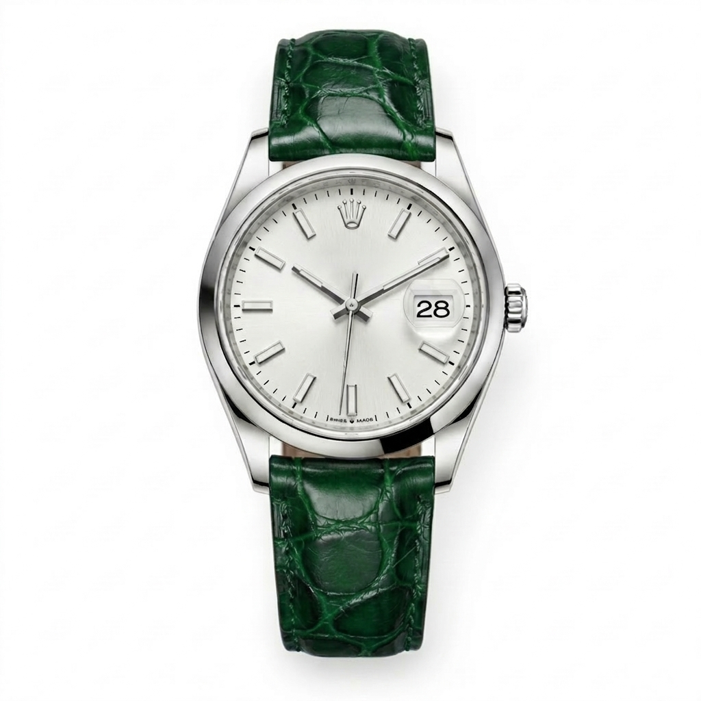 Bracelet de Montre Alligator Sauvage Vert