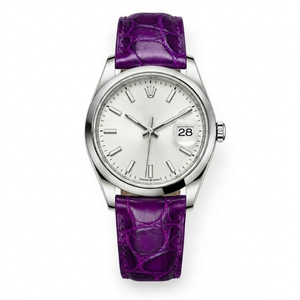 Bracelet de Montre Alligator Sauvage Violet